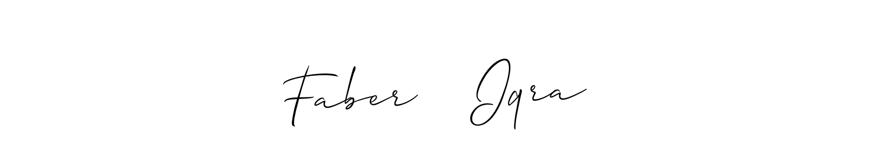 Also You can easily find your signature by using the search form. We will create Faber ❤️ Iqra name handwritten signature images for you free of cost using Allison_Script sign style. Faber ❤️ Iqra signature style 2 images and pictures png