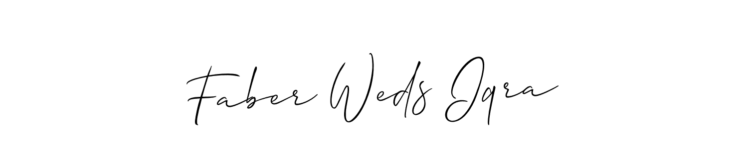 How to Draw Faber Weds Iqra signature style? Allison_Script is a latest design signature styles for name Faber Weds Iqra. Faber Weds Iqra signature style 2 images and pictures png