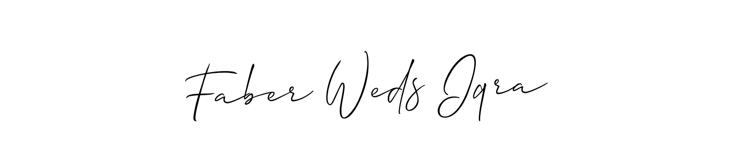 The best way (Allison_Script) to make a short signature is to pick only two or three words in your name. The name Faber Weds Iqra include a total of six letters. For converting this name. Faber Weds Iqra signature style 2 images and pictures png