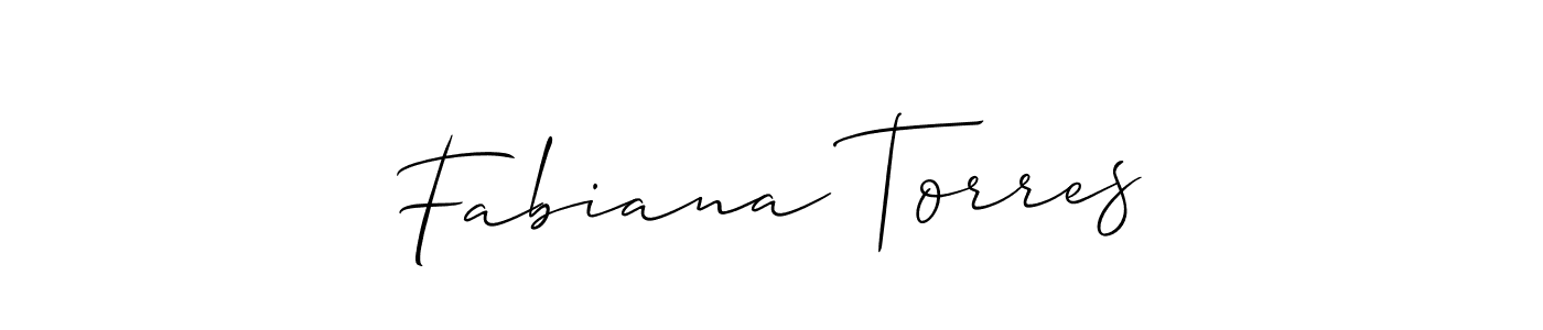 The best way (Allison_Script) to make a short signature is to pick only two or three words in your name. The name Fabiana Torres include a total of six letters. For converting this name. Fabiana Torres signature style 2 images and pictures png