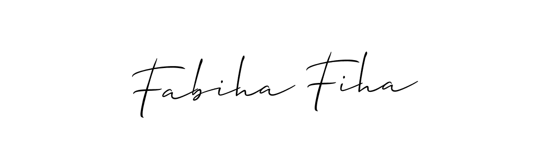 The best way (Allison_Script) to make a short signature is to pick only two or three words in your name. The name Fabiha Fiha include a total of six letters. For converting this name. Fabiha Fiha signature style 2 images and pictures png