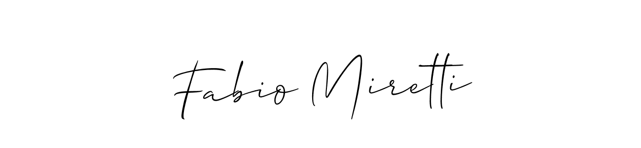 Create a beautiful signature design for name Fabio Miretti. With this signature (Allison_Script) fonts, you can make a handwritten signature for free. Fabio Miretti signature style 2 images and pictures png