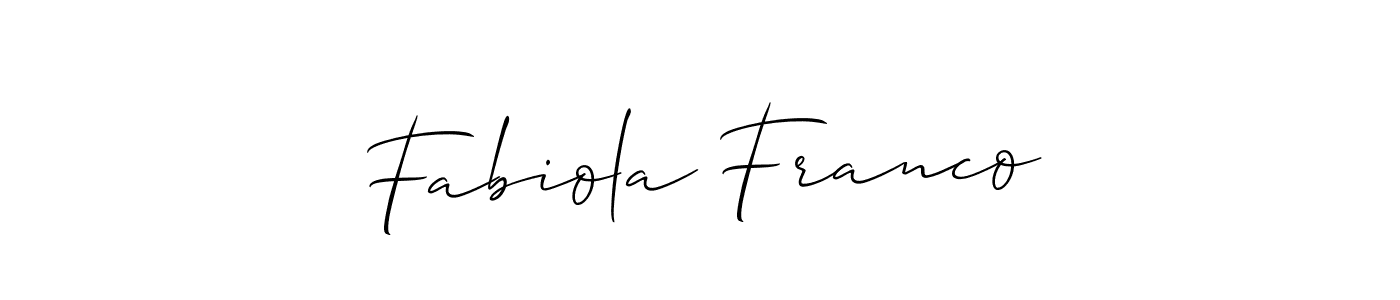 Also You can easily find your signature by using the search form. We will create Fabiola Franco name handwritten signature images for you free of cost using Allison_Script sign style. Fabiola Franco signature style 2 images and pictures png