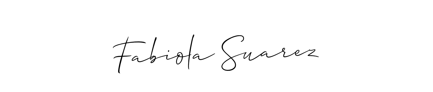 The best way (Allison_Script) to make a short signature is to pick only two or three words in your name. The name Fabiola Suarez include a total of six letters. For converting this name. Fabiola Suarez signature style 2 images and pictures png