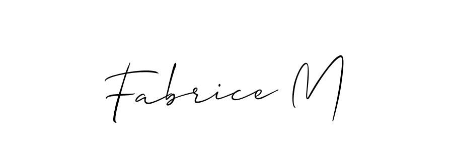 Also we have Fabrice M name is the best signature style. Create professional handwritten signature collection using Allison_Script autograph style. Fabrice M signature style 2 images and pictures png