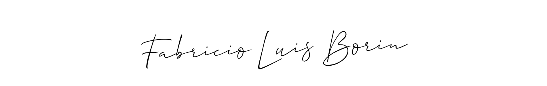 Create a beautiful signature design for name Fabricio Luis Borin. With this signature (Allison_Script) fonts, you can make a handwritten signature for free. Fabricio Luis Borin signature style 2 images and pictures png
