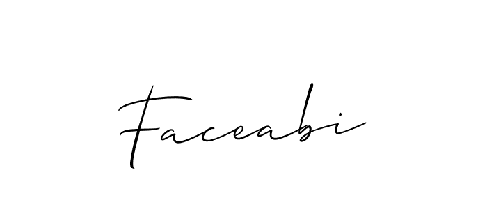 Also we have Faceabi name is the best signature style. Create professional handwritten signature collection using Allison_Script autograph style. Faceabi signature style 2 images and pictures png