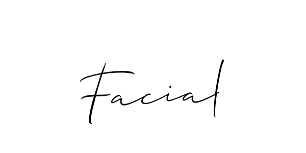 Make a beautiful signature design for name Facial. With this signature (Allison_Script) style, you can create a handwritten signature for free. Facial signature style 2 images and pictures png