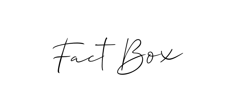 Also we have Fact Box name is the best signature style. Create professional handwritten signature collection using Allison_Script autograph style. Fact Box signature style 2 images and pictures png