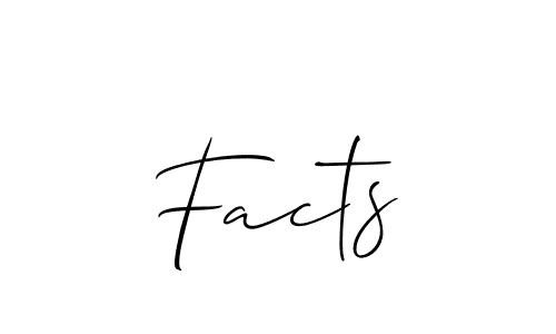 How to Draw Facts signature style? Allison_Script is a latest design signature styles for name Facts. Facts signature style 2 images and pictures png