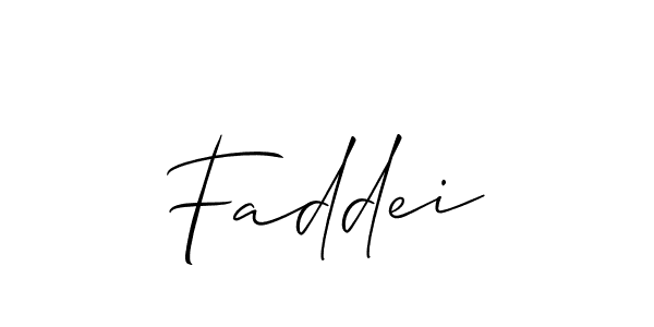 if you are searching for the best signature style for your name Faddei. so please give up your signature search. here we have designed multiple signature styles  using Allison_Script. Faddei signature style 2 images and pictures png