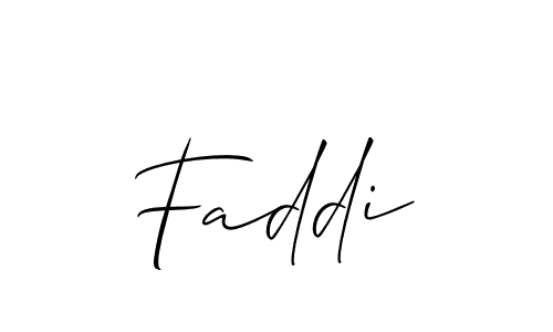 Make a beautiful signature design for name Faddi. With this signature (Allison_Script) style, you can create a handwritten signature for free. Faddi signature style 2 images and pictures png