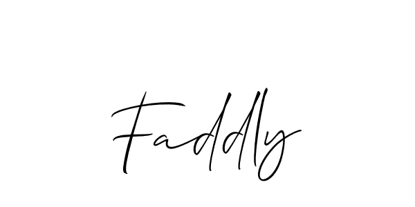 You should practise on your own different ways (Allison_Script) to write your name (Faddly) in signature. don't let someone else do it for you. Faddly signature style 2 images and pictures png