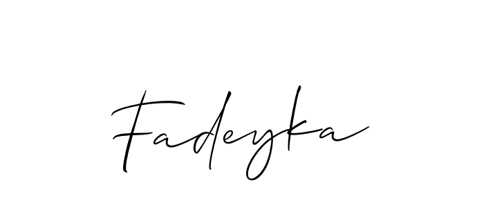 Fadeyka stylish signature style. Best Handwritten Sign (Allison_Script) for my name. Handwritten Signature Collection Ideas for my name Fadeyka. Fadeyka signature style 2 images and pictures png