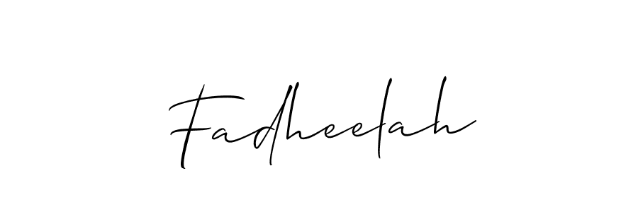 Design your own signature with our free online signature maker. With this signature software, you can create a handwritten (Allison_Script) signature for name Fadheelah. Fadheelah signature style 2 images and pictures png