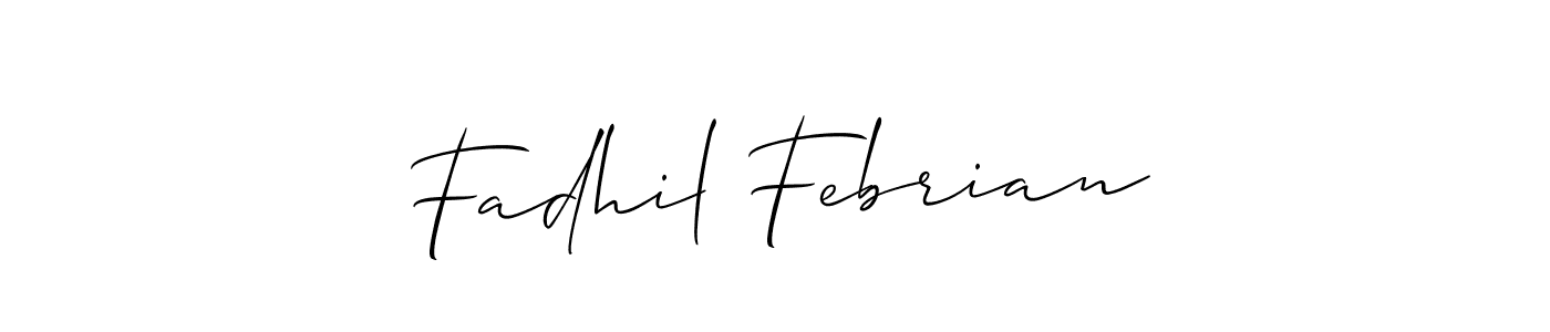 How to Draw Fadhil Febrian signature style? Allison_Script is a latest design signature styles for name Fadhil Febrian. Fadhil Febrian signature style 2 images and pictures png