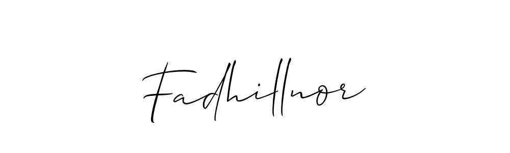 Design your own signature with our free online signature maker. With this signature software, you can create a handwritten (Allison_Script) signature for name Fadhillnor. Fadhillnor signature style 2 images and pictures png