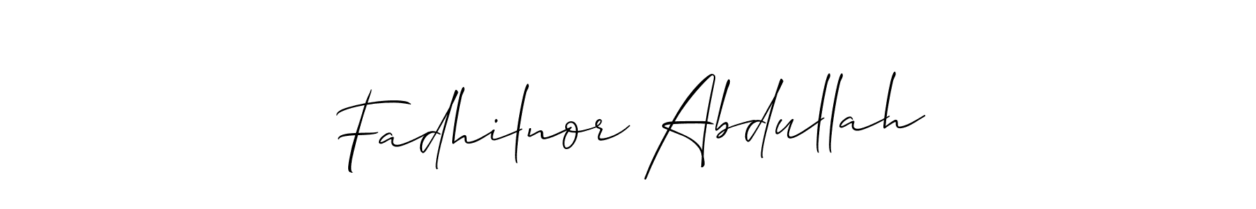 You should practise on your own different ways (Allison_Script) to write your name (Fadhilnor Abdullah) in signature. don't let someone else do it for you. Fadhilnor Abdullah signature style 2 images and pictures png