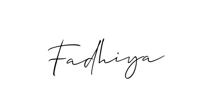 Also we have Fadhiya name is the best signature style. Create professional handwritten signature collection using Allison_Script autograph style. Fadhiya signature style 2 images and pictures png