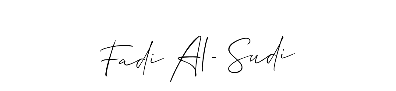 Use a signature maker to create a handwritten signature online. With this signature software, you can design (Allison_Script) your own signature for name Fadi Al- Sudi. Fadi Al- Sudi signature style 2 images and pictures png