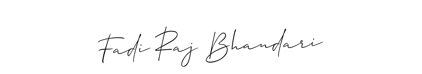 Make a short Fadi Raj Bhandari signature style. Manage your documents anywhere anytime using Allison_Script. Create and add eSignatures, submit forms, share and send files easily. Fadi Raj Bhandari signature style 2 images and pictures png