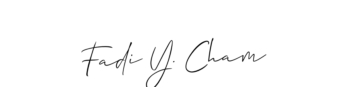 Create a beautiful signature design for name Fadi Y. Cham. With this signature (Allison_Script) fonts, you can make a handwritten signature for free. Fadi Y. Cham signature style 2 images and pictures png