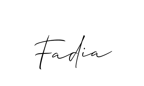 Make a beautiful signature design for name Fadia. With this signature (Allison_Script) style, you can create a handwritten signature for free. Fadia signature style 2 images and pictures png
