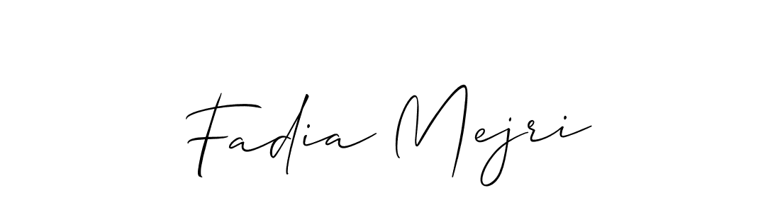 Allison_Script is a professional signature style that is perfect for those who want to add a touch of class to their signature. It is also a great choice for those who want to make their signature more unique. Get Fadia Mejri name to fancy signature for free. Fadia Mejri signature style 2 images and pictures png