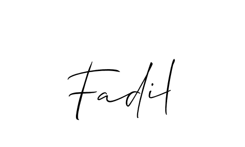 It looks lik you need a new signature style for name Fadil. Design unique handwritten (Allison_Script) signature with our free signature maker in just a few clicks. Fadil signature style 2 images and pictures png