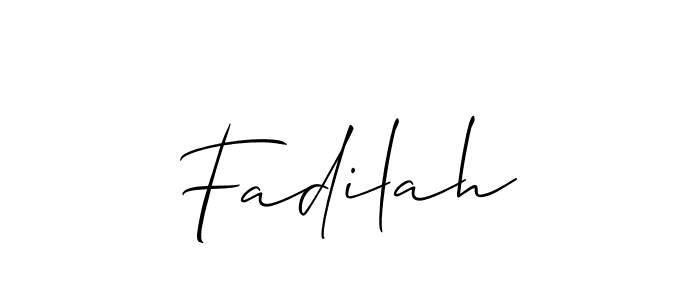 Make a beautiful signature design for name Fadilah. With this signature (Allison_Script) style, you can create a handwritten signature for free. Fadilah signature style 2 images and pictures png