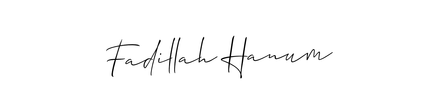 Allison_Script is a professional signature style that is perfect for those who want to add a touch of class to their signature. It is also a great choice for those who want to make their signature more unique. Get Fadillah Hanum name to fancy signature for free. Fadillah Hanum signature style 2 images and pictures png