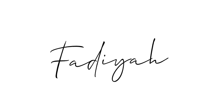 Also we have Fadiyah name is the best signature style. Create professional handwritten signature collection using Allison_Script autograph style. Fadiyah signature style 2 images and pictures png