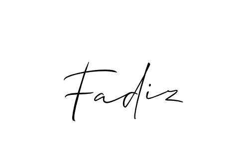 It looks lik you need a new signature style for name Fadiz. Design unique handwritten (Allison_Script) signature with our free signature maker in just a few clicks. Fadiz signature style 2 images and pictures png