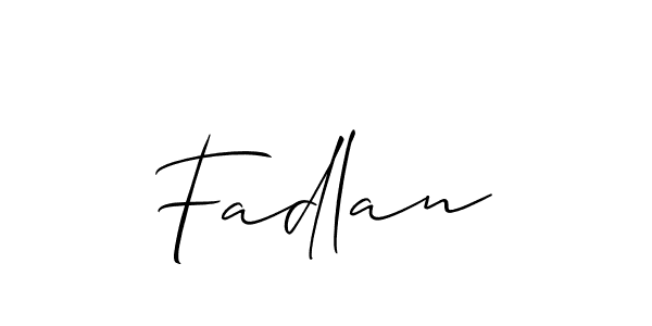 Also we have Fadlan name is the best signature style. Create professional handwritten signature collection using Allison_Script autograph style. Fadlan signature style 2 images and pictures png