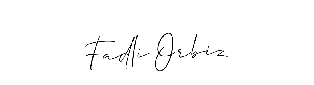 Use a signature maker to create a handwritten signature online. With this signature software, you can design (Allison_Script) your own signature for name Fadli Orbiz. Fadli Orbiz signature style 2 images and pictures png