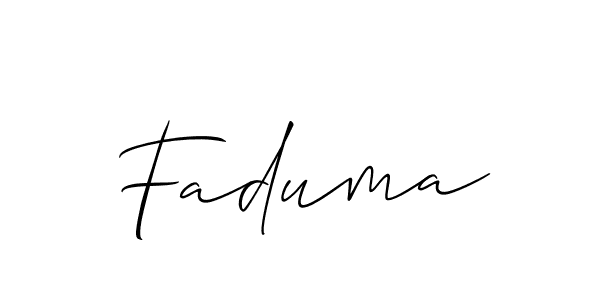 Also we have Faduma name is the best signature style. Create professional handwritten signature collection using Allison_Script autograph style. Faduma signature style 2 images and pictures png