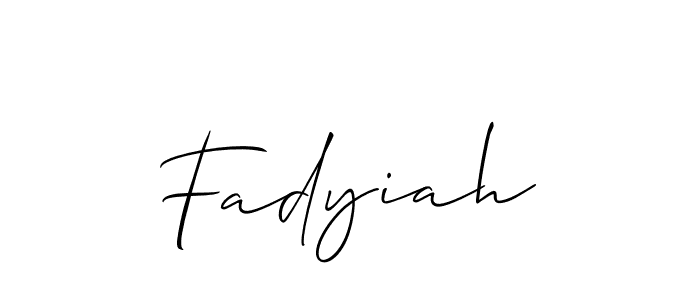 Also we have Fadyiah name is the best signature style. Create professional handwritten signature collection using Allison_Script autograph style. Fadyiah signature style 2 images and pictures png