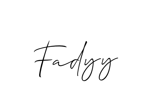 Use a signature maker to create a handwritten signature online. With this signature software, you can design (Allison_Script) your own signature for name Fadyy. Fadyy signature style 2 images and pictures png