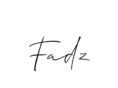 Create a beautiful signature design for name Fadz. With this signature (Allison_Script) fonts, you can make a handwritten signature for free. Fadz signature style 2 images and pictures png