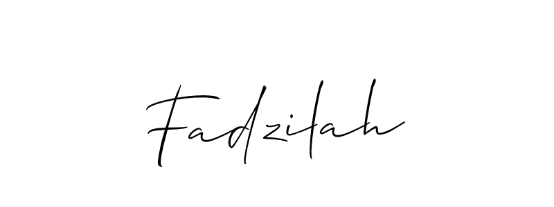 Use a signature maker to create a handwritten signature online. With this signature software, you can design (Allison_Script) your own signature for name Fadzilah. Fadzilah signature style 2 images and pictures png