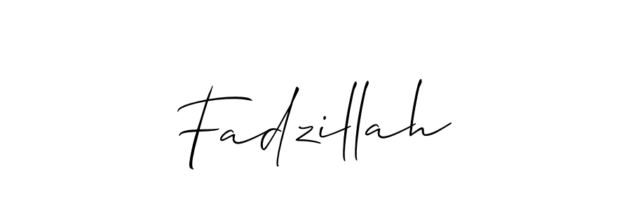 Make a beautiful signature design for name Fadzillah. With this signature (Allison_Script) style, you can create a handwritten signature for free. Fadzillah signature style 2 images and pictures png