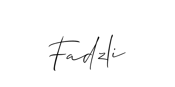 Use a signature maker to create a handwritten signature online. With this signature software, you can design (Allison_Script) your own signature for name Fadzli. Fadzli signature style 2 images and pictures png