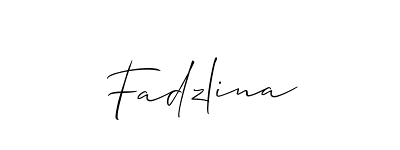 Make a beautiful signature design for name Fadzlina. With this signature (Allison_Script) style, you can create a handwritten signature for free. Fadzlina signature style 2 images and pictures png