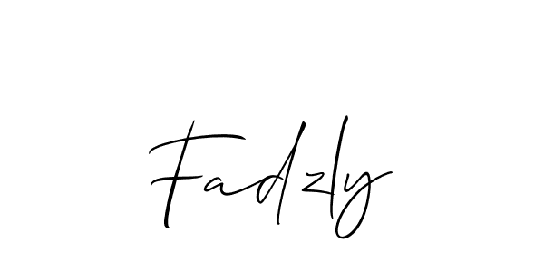 Make a short Fadzly signature style. Manage your documents anywhere anytime using Allison_Script. Create and add eSignatures, submit forms, share and send files easily. Fadzly signature style 2 images and pictures png