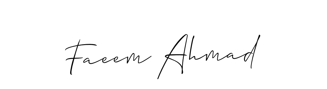 Also we have Faeem Ahmad name is the best signature style. Create professional handwritten signature collection using Allison_Script autograph style. Faeem Ahmad signature style 2 images and pictures png