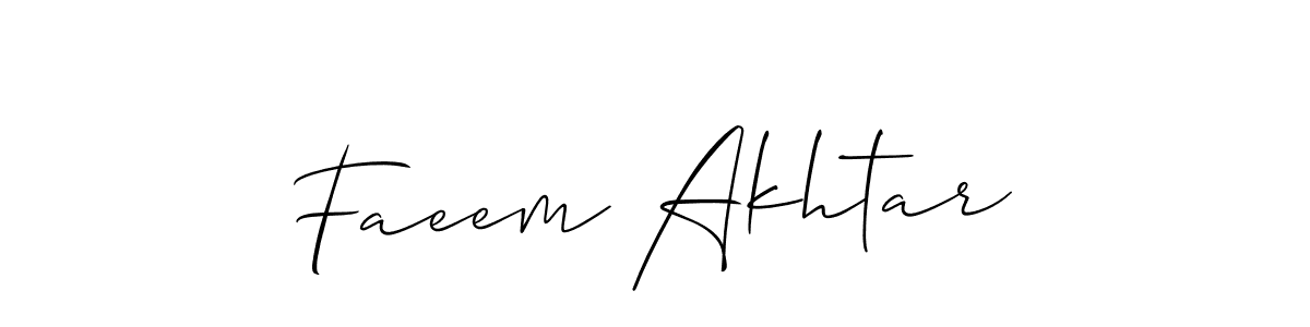 Faeem Akhtar stylish signature style. Best Handwritten Sign (Allison_Script) for my name. Handwritten Signature Collection Ideas for my name Faeem Akhtar. Faeem Akhtar signature style 2 images and pictures png