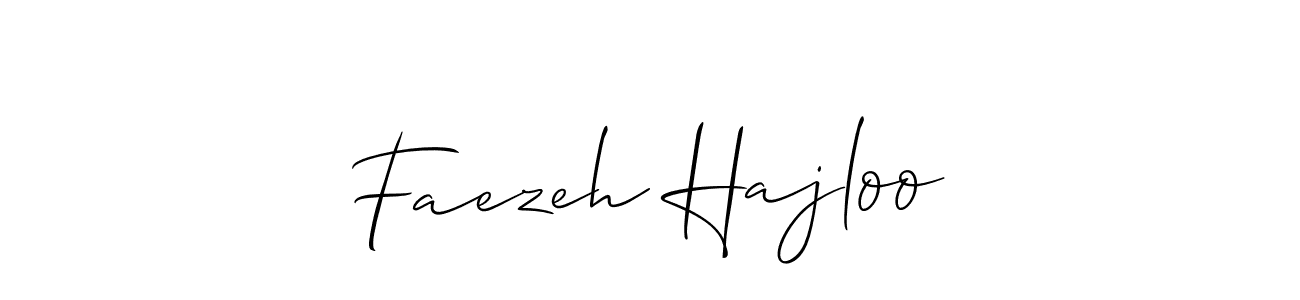 Also You can easily find your signature by using the search form. We will create Faezeh Hajloo name handwritten signature images for you free of cost using Allison_Script sign style. Faezeh Hajloo signature style 2 images and pictures png