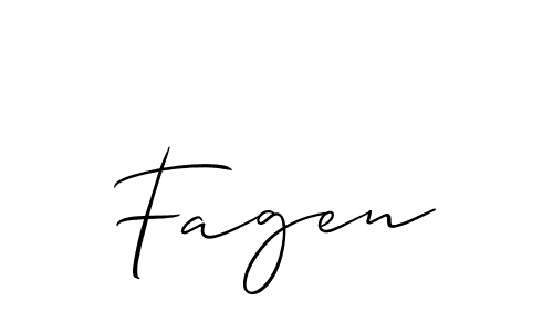 Use a signature maker to create a handwritten signature online. With this signature software, you can design (Allison_Script) your own signature for name Fagen. Fagen signature style 2 images and pictures png