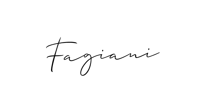 Use a signature maker to create a handwritten signature online. With this signature software, you can design (Allison_Script) your own signature for name Fagiani. Fagiani signature style 2 images and pictures png