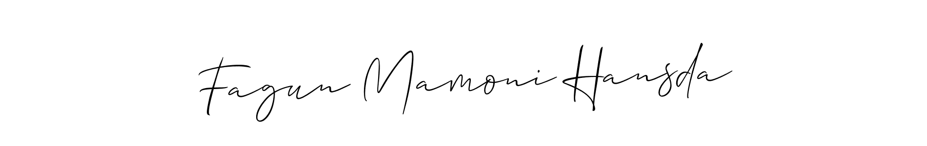 Also we have Fagun Mamoni Hansda name is the best signature style. Create professional handwritten signature collection using Allison_Script autograph style. Fagun Mamoni Hansda signature style 2 images and pictures png